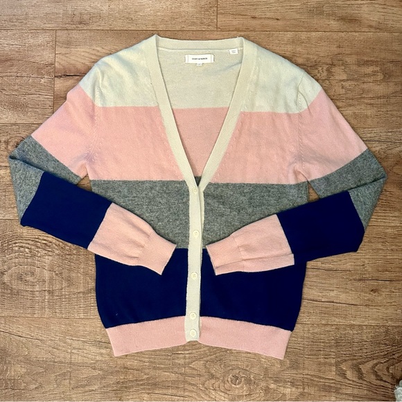Chinti & Parker Striped Wool & Cashmere Cardigan Size S - Picture 1 of 6